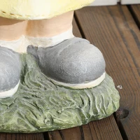 Outsunny meisje met hoed tuinornament, weerbestendig tuinbeeld voor achtertuin(m-9)