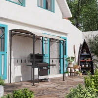 Outsunny grill paviljoen BBQ paviljoen grill paviljoen tuintent vlamvertragend dak(m-10)