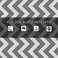 Outsunny dywan zewnętrzny, wodoodporny, dwustronny design, wysokiej jakości włókno z tworzywa sztucznego, jasnoszary+biały, 121 x 182 cm(m-5)