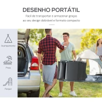 Outsunny Espreguiçadeira Dobrável de Jardim com Encosto Ajustável em 7 Posições Apoio para a Cabeça 137x63,5x100,5cm Cinza(m-6)