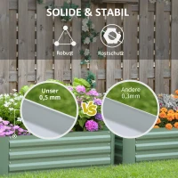Outsunny verhoogd bed set, 2 stuks. Stalen tuinbedplanter Tuinplanter Greenery(m-6)