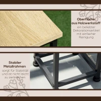 Outsunny set van 3 plantenstandaards, stapelbare bloemenkrukken voor tuinbalkon(m-5)