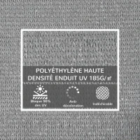 Outsunny Voile d'ombrage Triangulaire Grande Taille 3,6 x 3,6 x 3,6 m polyéthylène Haute densité HDPE résistant aux UV gris(m-4)