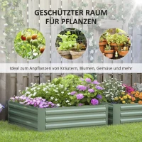 Outsunny verhoogd bed set, 2 stuks. Stalen tuinbedplanter Tuinplanter Greenery(m-4)