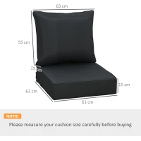 Outsunny Outdoor Seat and Back Cushion Set Patio Deep Seating Chair Replacement Cushion(m-3)