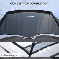 Outsunny Tente de camping 2-3 personnes 3 à 4 saisons imperméable fenêtres à mailles double couche 355 x 190 x 170 cm gris(m-5)