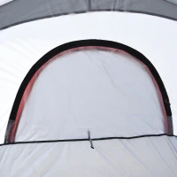 Outsunny Tente de camping 2-3 personnes 3 à 4 saisons imperméable fenêtres à mailles double couche 355 x 190 x 170 cm gris(m-8)