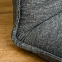 HOMCOM Floor Chair, Foldable, Linen Fabric, with 90°-180° Adjustable Backrest, Thick Seat Cushion, 45cm x 55cm x 67cm Grey(m-8)