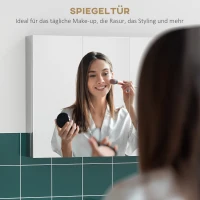 kleankin spiegelkast, wandkast, badkamerkast met 3 deuren, RVS(m-5)