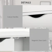 HOMCOM Bathroom Cabinet, Freestanding Storage Cabinet with 4 Drawers, Door Cupboard for Living Room, Kitchen, Bedroom, White(m-6)