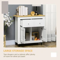 HOMCOM Sideboard Storage Cabinet, Modern Kitchen Cupboard with Double Doors and Drawers for Dining Room, Living Room and Entryway, White(m-5)