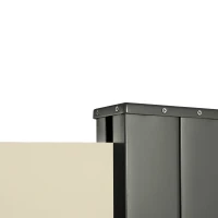 Outsunny Retractable Sun Side Awning Screen Fence for Patio, Garden Wall, Balcony Screening Panel, Outdoor Blind Privacy Divider (3x2M, Cream)(m-8)