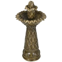 Outsunny 2-Tier Outdoor Waterfall Fountain, Freestanding Self-Contained Cascading Water Feature Garden Landscape with Electric Pump, Brown Flower(m-1)