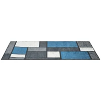 HOMCOM Modern Geometric Rugs, Large Carpet Area Rugs for Living Room, Bedroom, Dining Room, 80x150 cm, Blue and Grey(m-11)