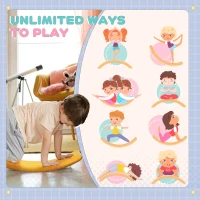 ZONEKIZ Balance Board Kids Wobble Board, Stepping Stone, Montessori Toy for Children, Nursery Toy, for Ages 3-6 Years, 82 x 27.5 x 19.5cm - Orange(m-4)