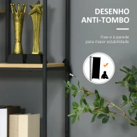 HOMCOM Estante Industrial de 5 Níveis Estante para Livros com 2 Gavetas e Estrutura de Metal 80x30x170,5 cm Madeira e Preto(m-6)