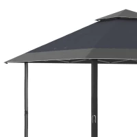 Outsunny 4 x 4m Pop-up Gazebo with Double Roof, UV Proof Canopy Tent, Roller Bag, and Adjustable Legs for Outdoor Party, Steel Frame - Grey(m-9)