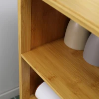 kleankin badkamermeubel van bamboe, met lamellendeuren, 2 planken, 1 kast, 50 cm x 29 cm x 92 cm, naturel(m-9)