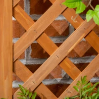 Outsunny Buitenzonnig verhoogd bed met latwerk, bloembak, bloempot, plantenpot bruin(m-7)