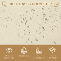 Outsunny Retractable Sun Side Awning Screen Fence for Patio, Garden Wall, Balcony Screening Panel, Outdoor Blind Privacy Divider (3x2M, Cream)(m-5)