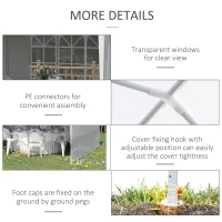 Outsunny 6 x 3 m Party Tent Gazebo Marquee Outdoor Patio Canopy Shelter with Windows and Side Panels White(m-5)