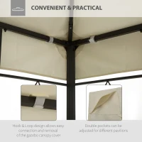 Outsunny Acoperiș de Schimb Impermeabil pentru Gazebo pentru Grădină Dublu Strat 3x4m(m-4)