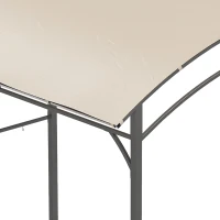 Outsunny Grillpavillon, Grillüberdachung, Regenschutz, Haken für Utensilien, Stahlrahmen, Beige+Schwarz, 215 x 150 x 182/220 cm(m-9)