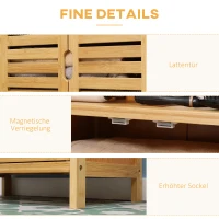 kleankin badkamermeubel van bamboe, met lamellendeuren, 2 planken, 1 kast, 50 cm x 29 cm x 92 cm, naturel(m-6)