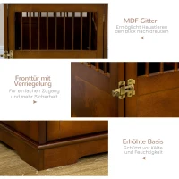 PawHut hondenkooi, hondenhok met tafelblad, huisdierkooi, hondenbench, bruin(m-6)