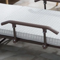 HOMCOM opklapbed, logeerbed met wielen, reisbed, in 5 standen verstelbaar, lichtgrijs(m-9)