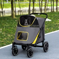 PawHut hondenbuggy, opvouwbare hondenwagen, hondenbuggy met kussen, kattenbuggy(m-10)