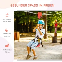 Outsunny 20 m Zipline Kit Kinder Slackline-Set für Garten Outdoor Seilrutsche Zip Line Kit für 3-14 Jahre Kinder bis 150 kg(m-4)