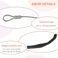 Outsunny 20 m Zipline Kit Kinder Slackline-Set für Garten Outdoor Seilrutsche Zip Line Kit für 3-14 Jahre Kinder bis 150 kg(m-7)