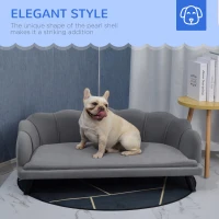 PawHut Dog Sofa, Pet Couch Bed for Medium, Large Dogs, with Legs, Cushion - Grey(m-7)