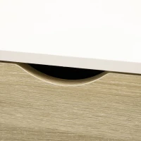 HOMCOM Mesa de Centro Retangular com 2 Gavetas e Compartimentos Abertos Estilo Nórdico 106x58x39,5cm Branco e Madeira(m-7)