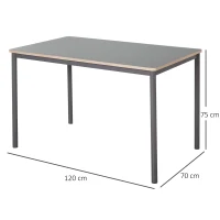 HOMCOM Dining Table, Kitchen Table with Steel Frame for 4 People,Minimum Style Small Working Desk for Living Room, Grey(m-3)