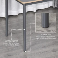 HOMCOM Dining Table, Kitchen Table with Steel Frame for 4 People,Minimum Style Small Working Desk for Living Room, Grey(m-5)