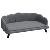 PawHut Dog Sofa, Pet Couch Bed for Medium, Large Dogs, with Legs, Cushion - Grey(m-11)