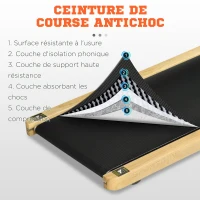 SPORTNOW Tapis de course tapis de marche électrique avec télécommande 0,5 à 6 km/h 12 programmes prédéfinis 120 x 54 x 15 cm noir(m-6)