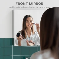 kleankin Bathroom Mirror Cabinet, Wall Mounted Medicine Cabinet with Hinged Door, Storage Shelves for Laundry Room(m-5)