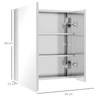 kleankin Bathroom Mirror Cabinet, Wall Mounted Medicine Cabinet with Hinged Door, Storage Shelves for Laundry Room(m-3)