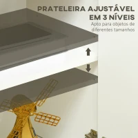 HOMCOM Aparador de Sala de Estar Armário de Armazenamento com 3 Portas e Prateleiras Ajustáveis 120x37x75 cm Branco e Madeira(m-5)