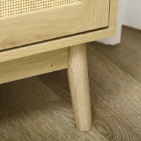 HOMCOM Aparador Sala de Estar de Estilo Cannage com 3 Portas de Vime Prateleiras Ajustáveis e Pés de Madeira 120x40x97 cm Madeira(m-8)