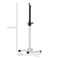 HOMCOM Heavy Duty Weight Bar Barbell Squat Stand Barbell Rack Spotter, for Home, Gym - Black(m-3)