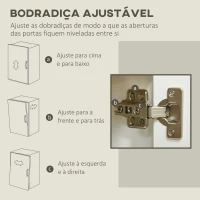 HOMCOM Aparador de Sala de Estar Armário de Armazenamento com 2 Portas e Prateleira Ajustável 80x37x75 cm Branco e Madeira(m-6)