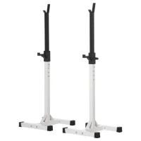HOMCOM Heavy Duty Weight Bar Barbell Squat Stand Barbell Rack Spotter, for Home, Gym - Black(m-11)