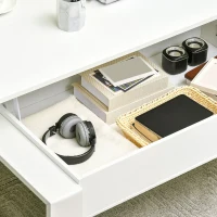 HOMCOM salontafel in hoogte verstelbare bijzettafel met verborgen opbergruimte salontafel lifttafel spaanplaat wit 105 x 79,5 x 59 cm(m-7)