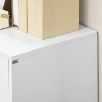 HOMCOM Storage Cabinet Slim Sideboard with Golden Hairpin Legs Adjustable Shelves for Living Room Dining Room Hallway White(m-8)
