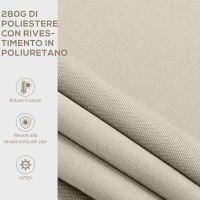 Outsunny Tenda da Sole 3x2 m a Bracci, Regolabile 5°-35° in Alluminio e Poliestere, Bianco Crema(m-4)