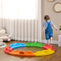 ZONEKIZ Kids Balance Beam, Kids 6 Pieces Stepping Stones Obstacle Course, for Ages 3-8 Years - Multicoloured(m-10)